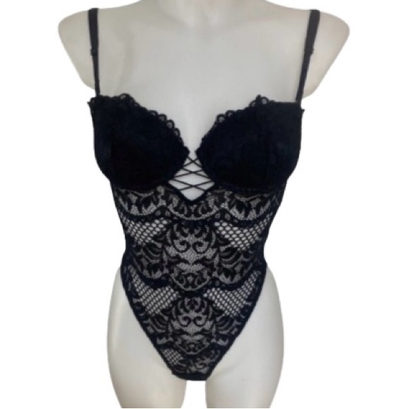 La SENZA Other - La Senza Ultra Sexy Unlined Push Up Bra Black Lace BodySuit XS
